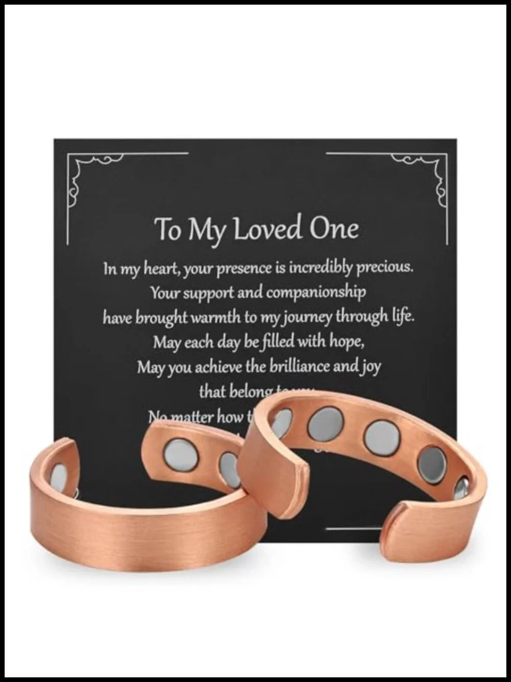 99.9% Pure Copper Magnetic Adjustable Ring Set with Strong Magnet